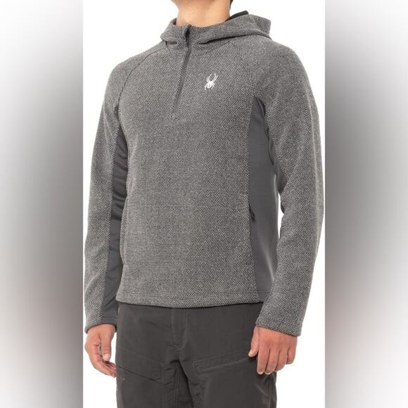 Spyder Other - Spyder Men's Boundless Half Zip Hooded Sweater Heather Grey |  Size M